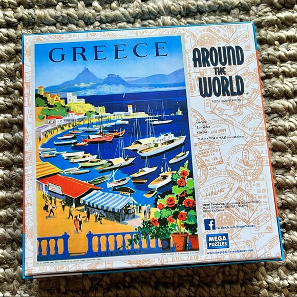 Around the World Mega Puzzle GREECE 1000-piece Jigsaw Puzzle SEALED - Picture 4 of 10